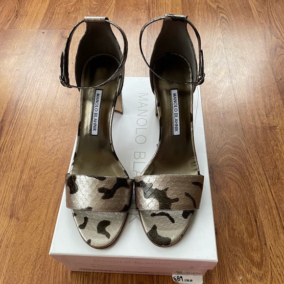 Manolo Blahnik Laura 70 Snakeskin Sanal Heels Size 40 EU 10 US NIB - Picture 3 of 7